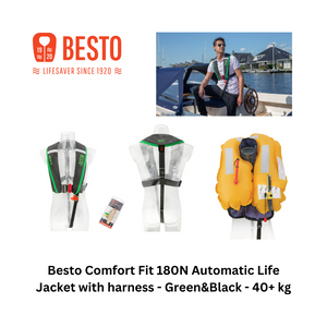 You added <b><u>Besto Comfort Fit 180N Automatic Life Jacket with Harness</u></b> to your cart.