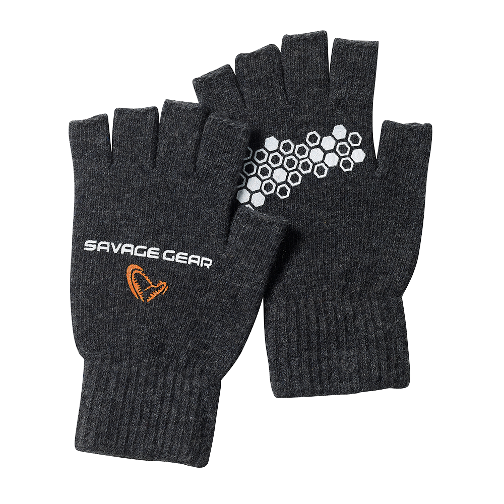 Savage Gear Knitted Half Finger Gloves - Fishing Gloves