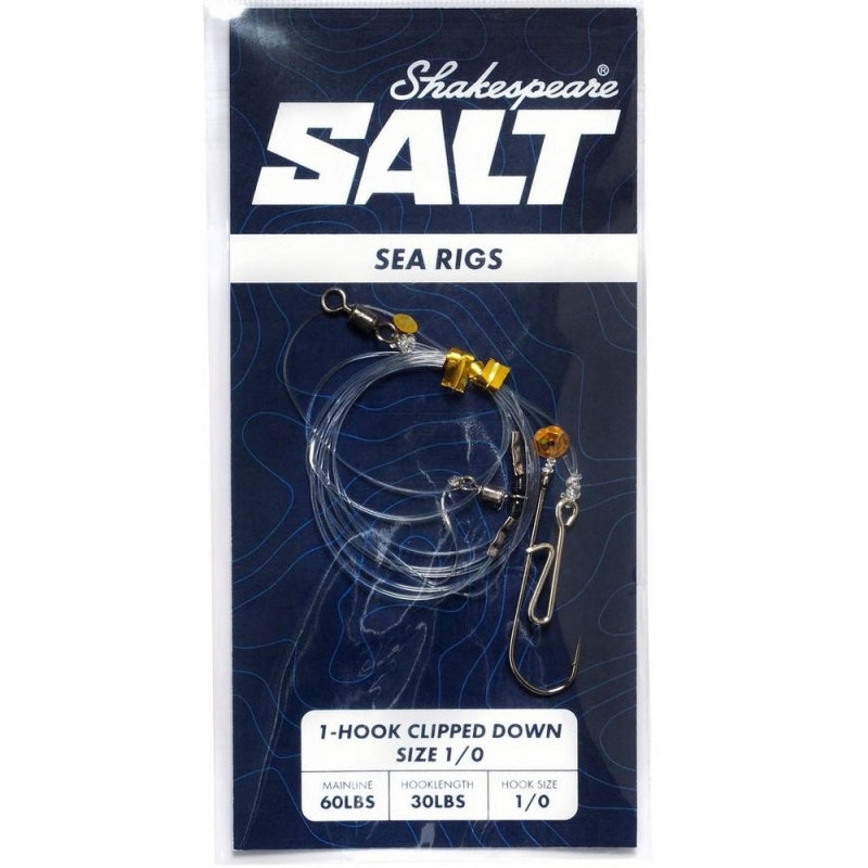 Shakespeare SALT 1 Hook Clip Down Rig - Sea Fishing Rigs – Anglers