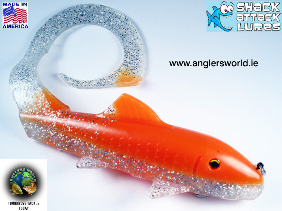 Shack Attack Curly Sue Softbait - Orange & Silver - BLOWOUT SAVE 50%