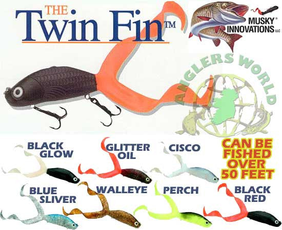 Musky Innovations Twin Fin Softbait Lure - BLOWOUT REDUCTIONS - Anglers World