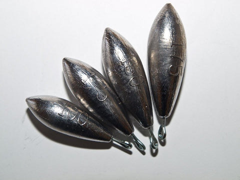 Lead Fishing Weights - Distance Casting Torpedos With Tails